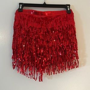 Red Sequin Costume Skirt